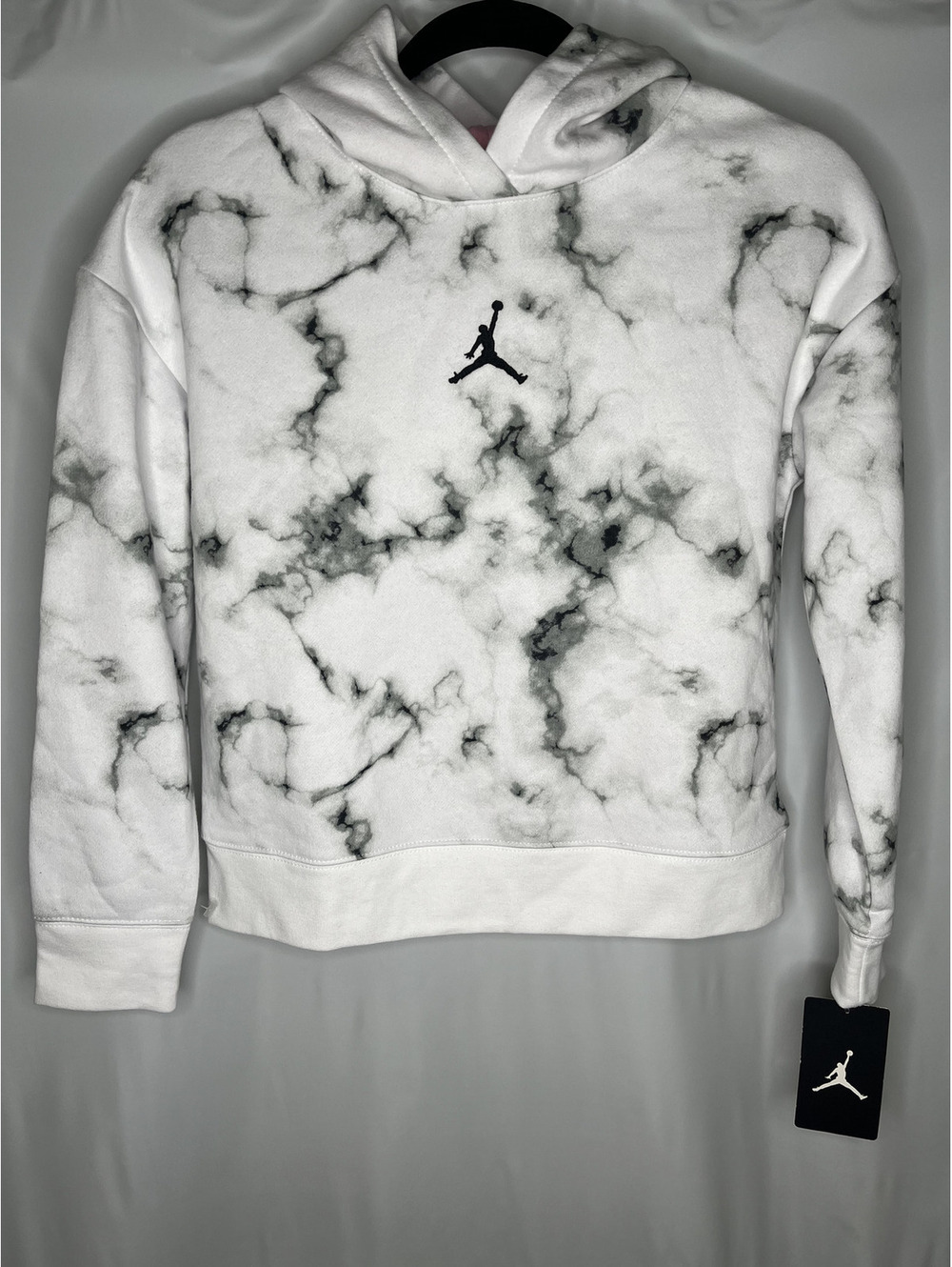 NWT Jordan Girl's White/Gray/Pink Hoodie Size Large